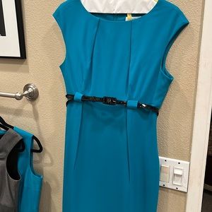 Closet clearance! TEAL Dress perfect for the office. Empire waist, gorgeous!